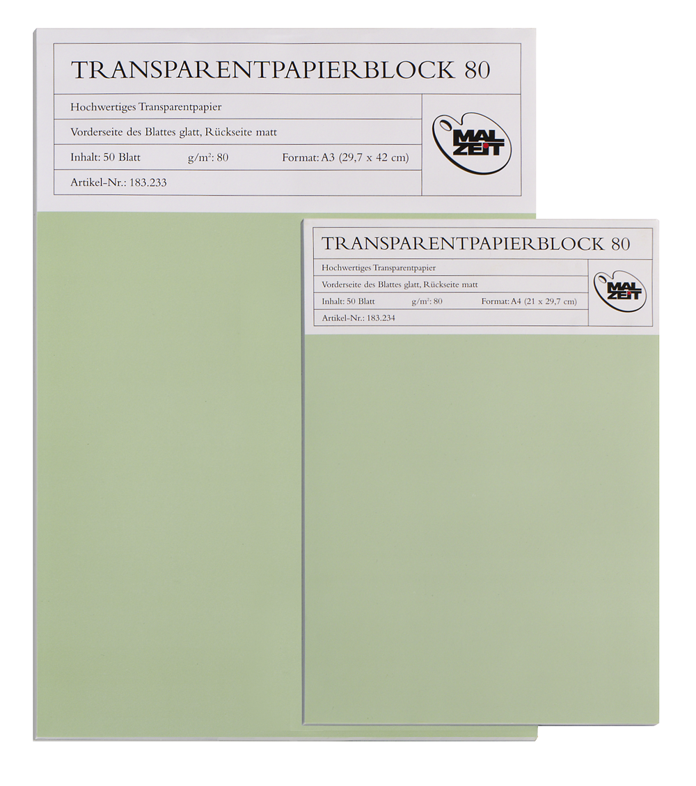 Transparent Papier Block 80 g/m², A4, 50 Blatt