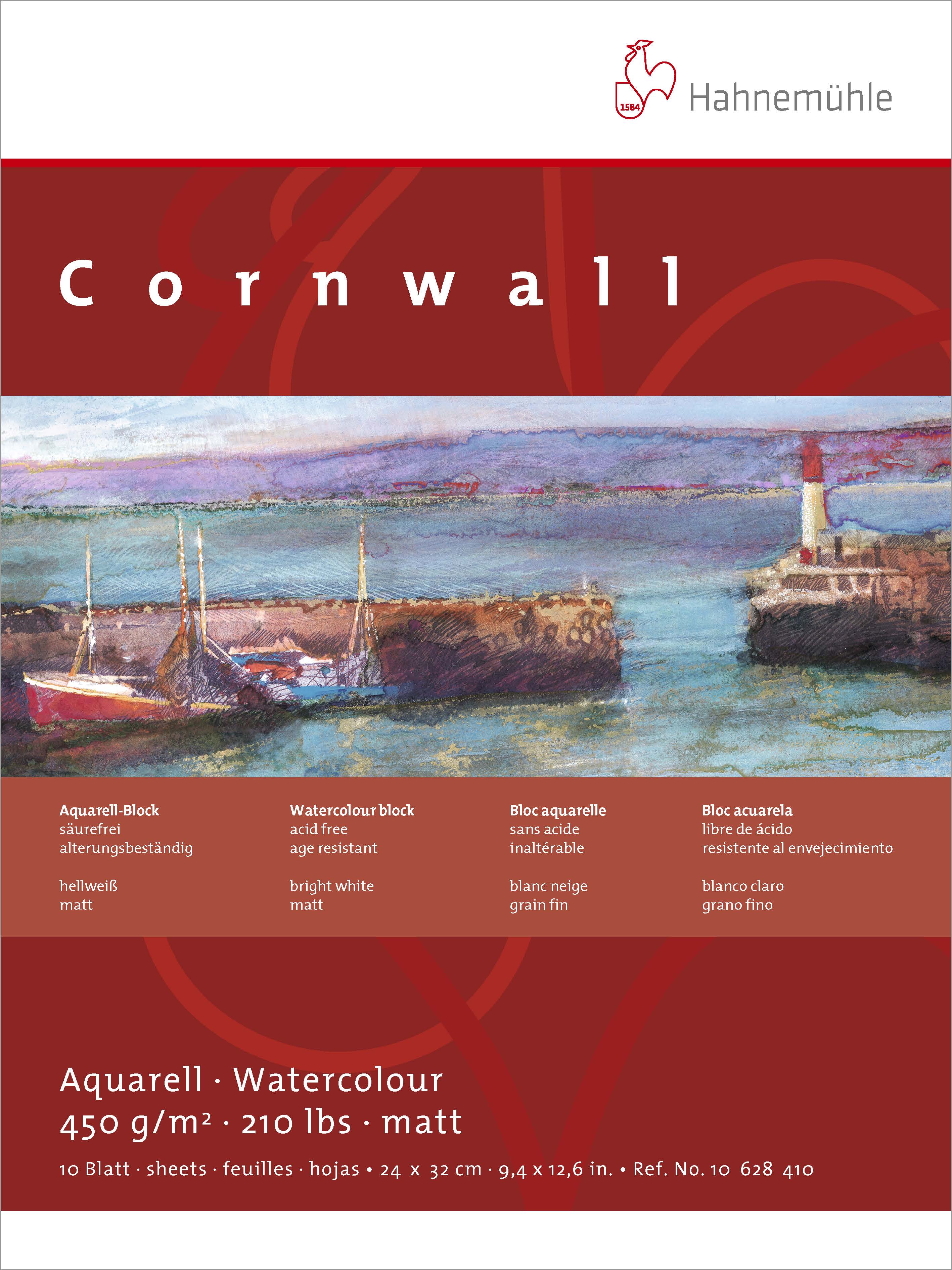 Hahnemühle Aquarellblock Cornwall 450g/m² 10 Blatt