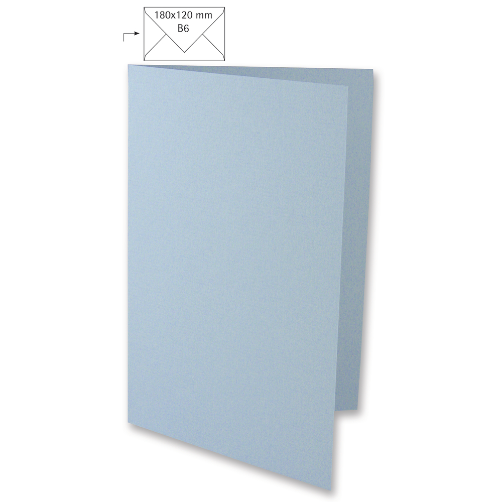 Karte Uni B6 doppelt 220g/m² babyblau