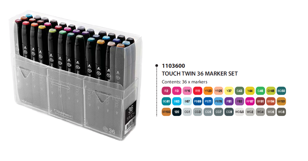 Touch Twin Marker Set TMS 36 36-er Set