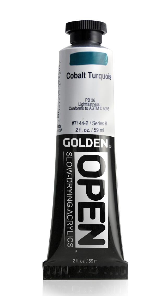 Golden OPEN Acrylics 59 ml, 7144 S-8 Cobalt Turquois