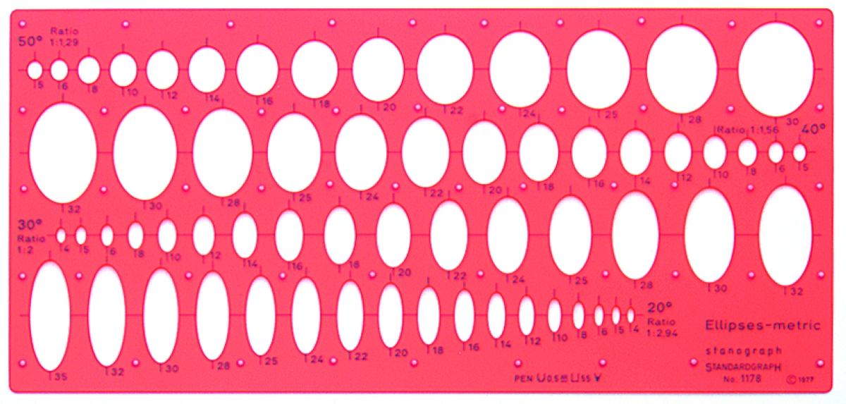 Standardgraph Ellipsenschablone 1178