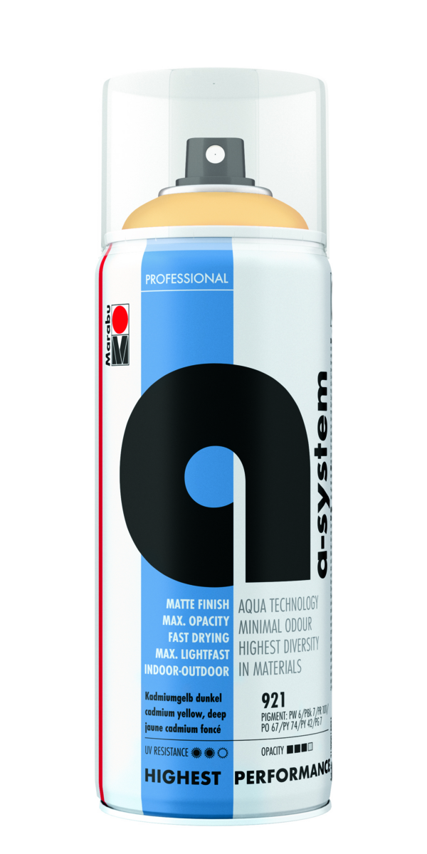 Marabu a-system 400 ml Kadmiumgelb dunkel, Professional Spray-Paint 21200 018 921