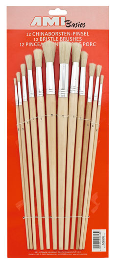 Borstenmalpinsel rund 12-er Set