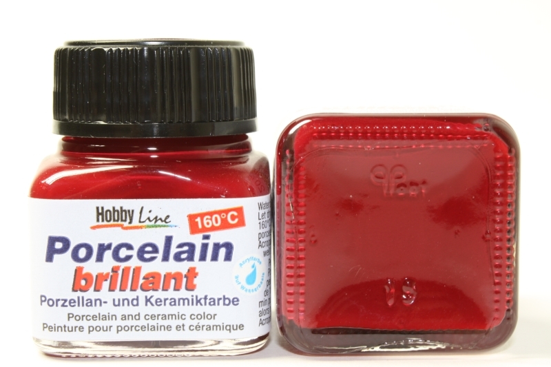 Hobbyline Porzellanfarbe 160° 20ml Granatrot