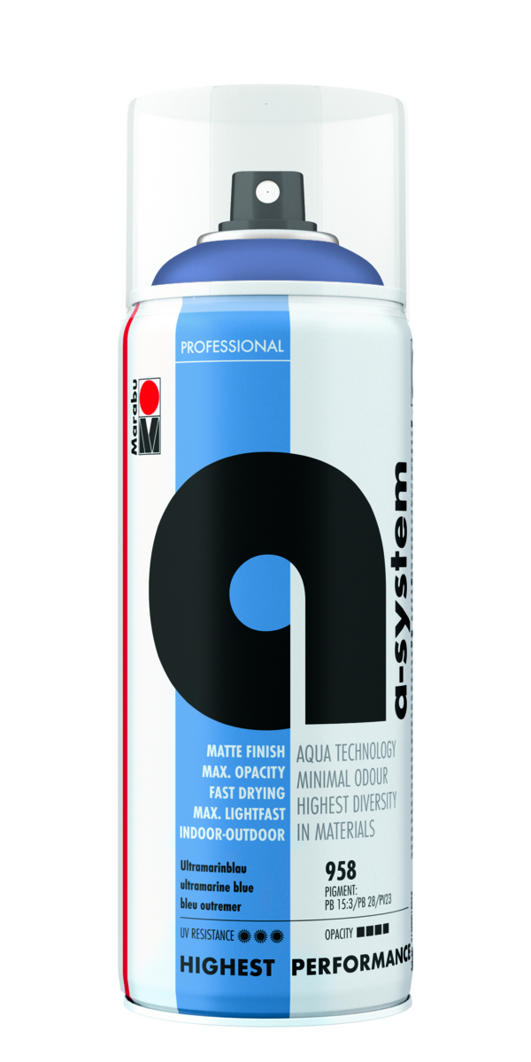 Marabu a-system 400 ml Ultramarinblau, Professional Spray-Paint 21200 018 958