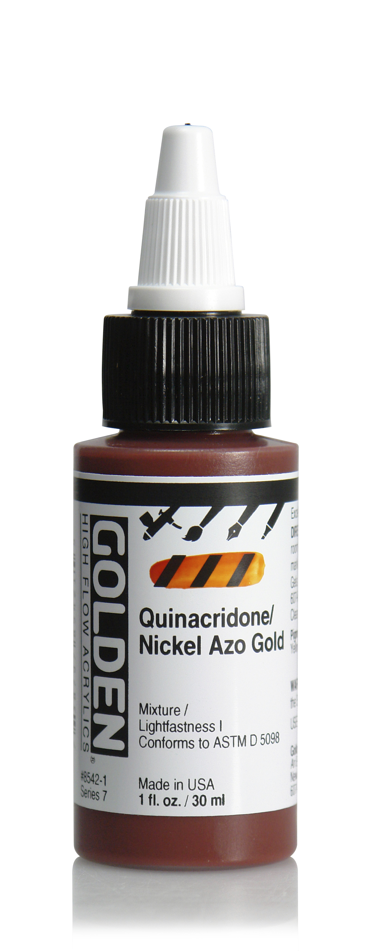 Golden High Flow Acrylics 30 ml, 8542 S-7 Quinacridone/Nickel Azo Gold