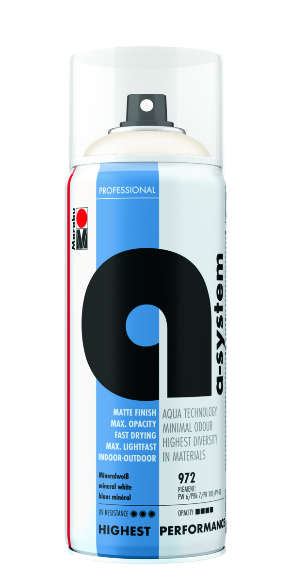 Marabu a-system 400 ml Mineralweiß, Professional Spray-Paint 21200 018 972