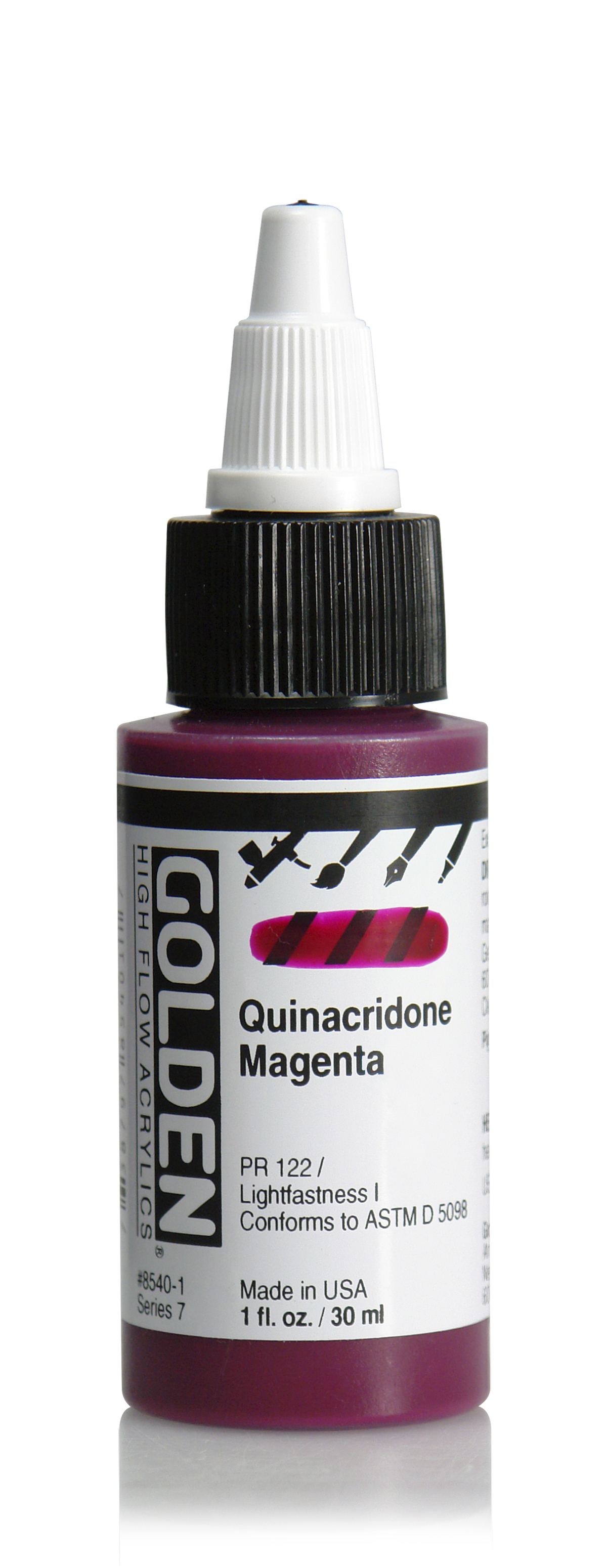 Golden High Flow Acrylics 30 ml, 8540 S-7 Quinacridone Magenta