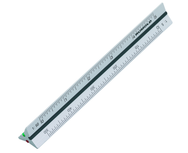 Dreikant Reduktionsmaßstab Alu 10cm