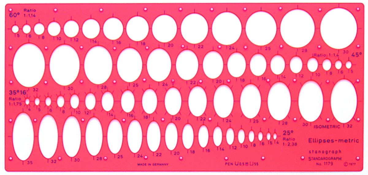 Standardgraph Ellipsenschablone 1179