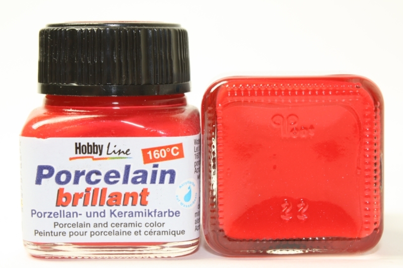 Hobbyline Porzellanfarbe 160° 20ml Kirschrot