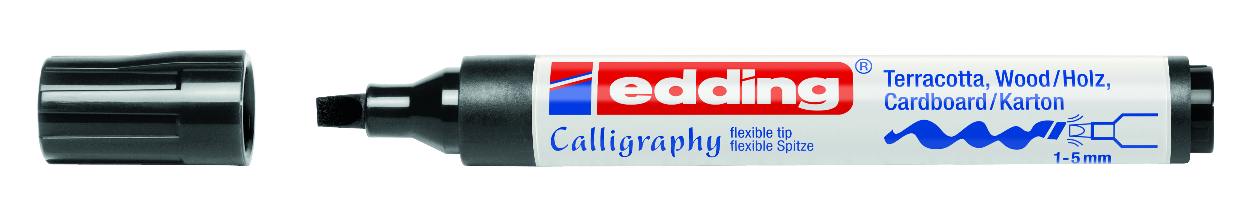 edding 1455 Kalligrafie-Marker mit flexibler Spitze schwarz