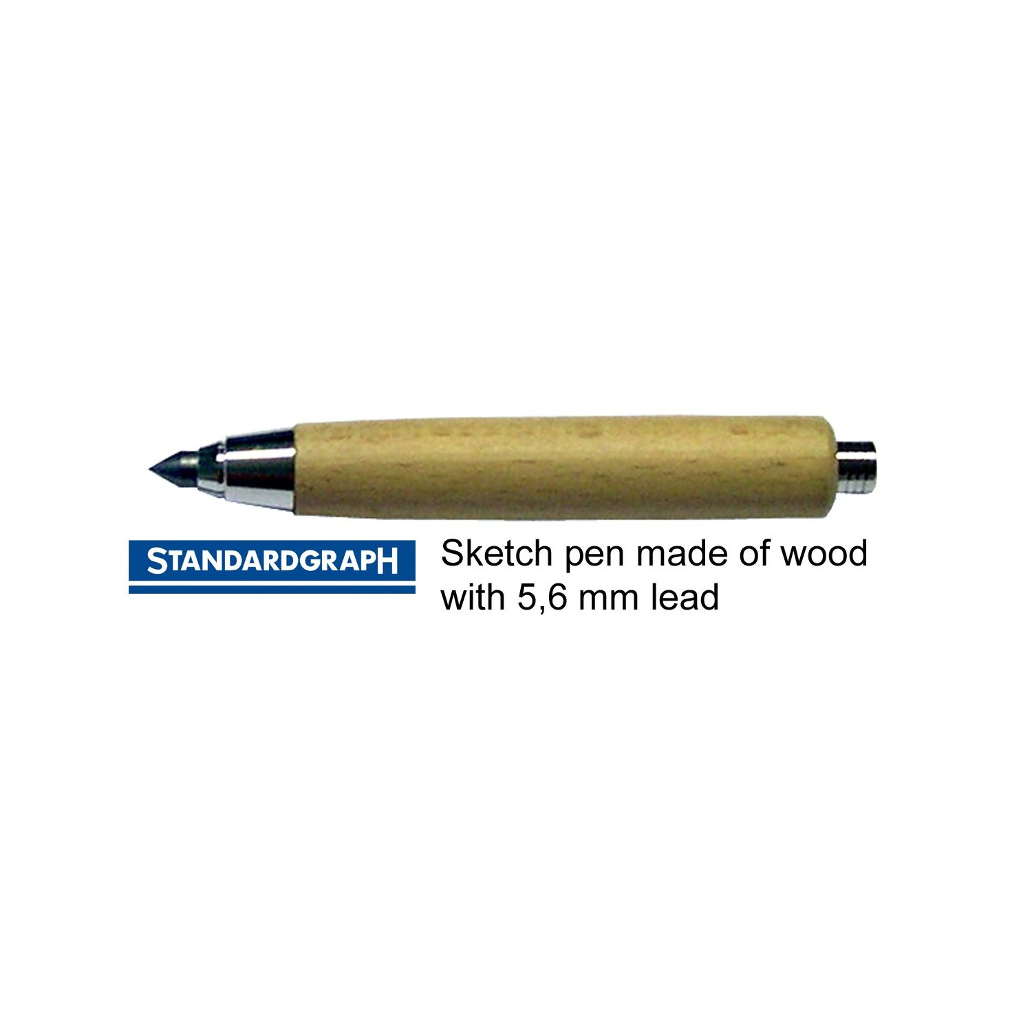 Skizzierstift 5,6mm Holz natur im Metalletui