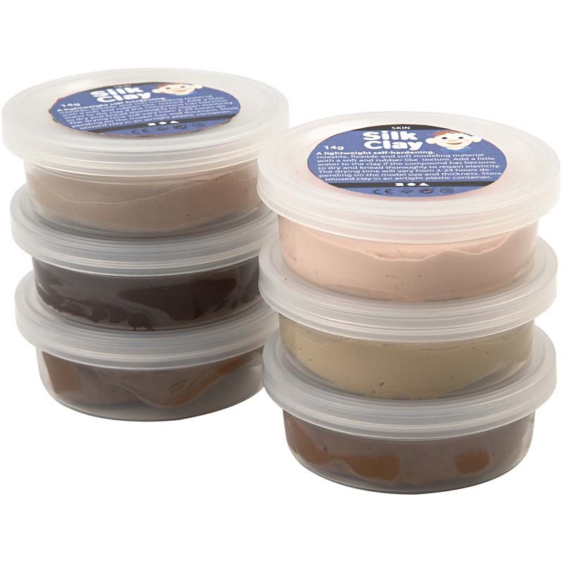 Silk Clay Modelliermasse Set Skin Color 6 x 14gr.