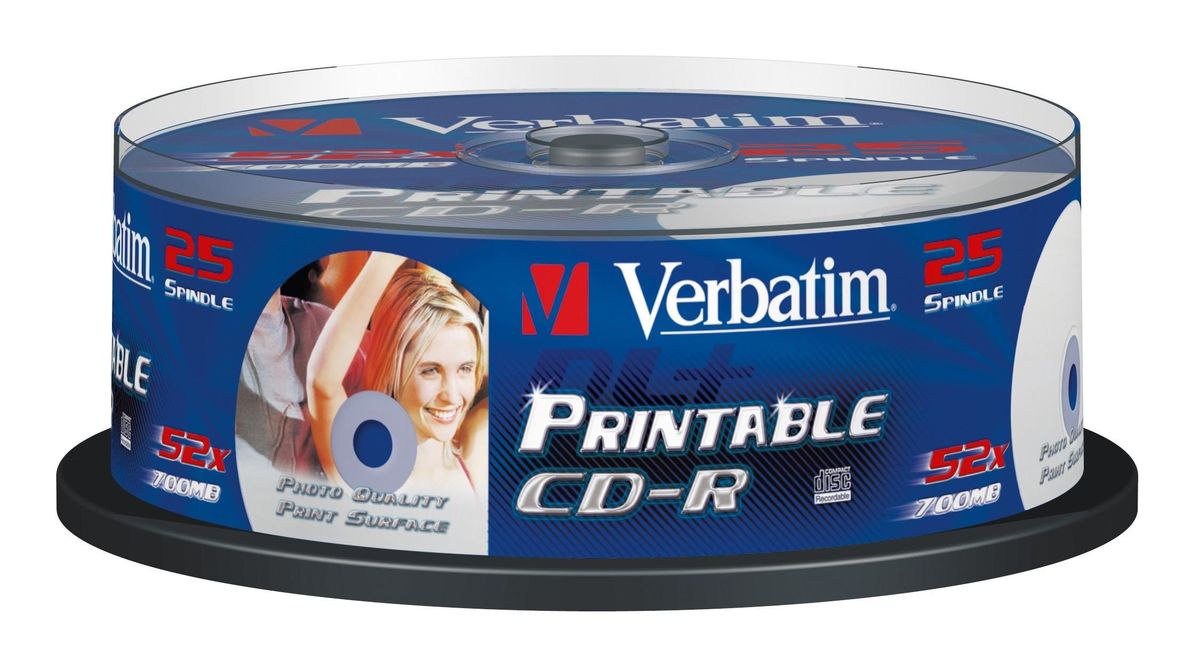Verbatim CD-R 52 x s/s 700 MB 25er Spindel printable