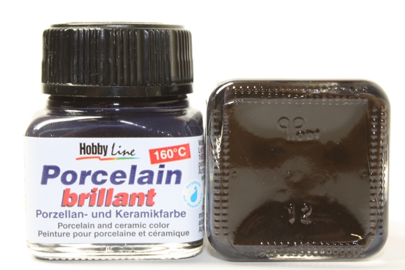 Hobbyline Porzellanfarbe 160° 20ml Dunkelbraun